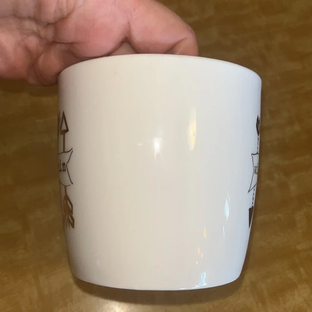 Slant Collection White Mug with Gold Handle and Black & Gold Design Wild Within